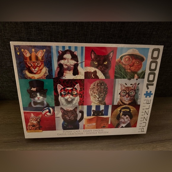 New in Sealed Box Lucia Heffernan Funny Cats 1000 Piece Puzzle by Eurographics - Picture 2 of 7